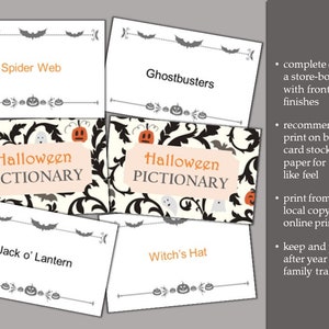 Halloween Pictionary Pack | Printable Cards | DIY Party Games | Family ...