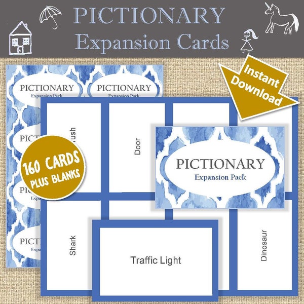 Pictionary Expansion Pack | Printable Cards | DIY Party Games | Family Games | Holiday Party Games | Instant Download | Draw It