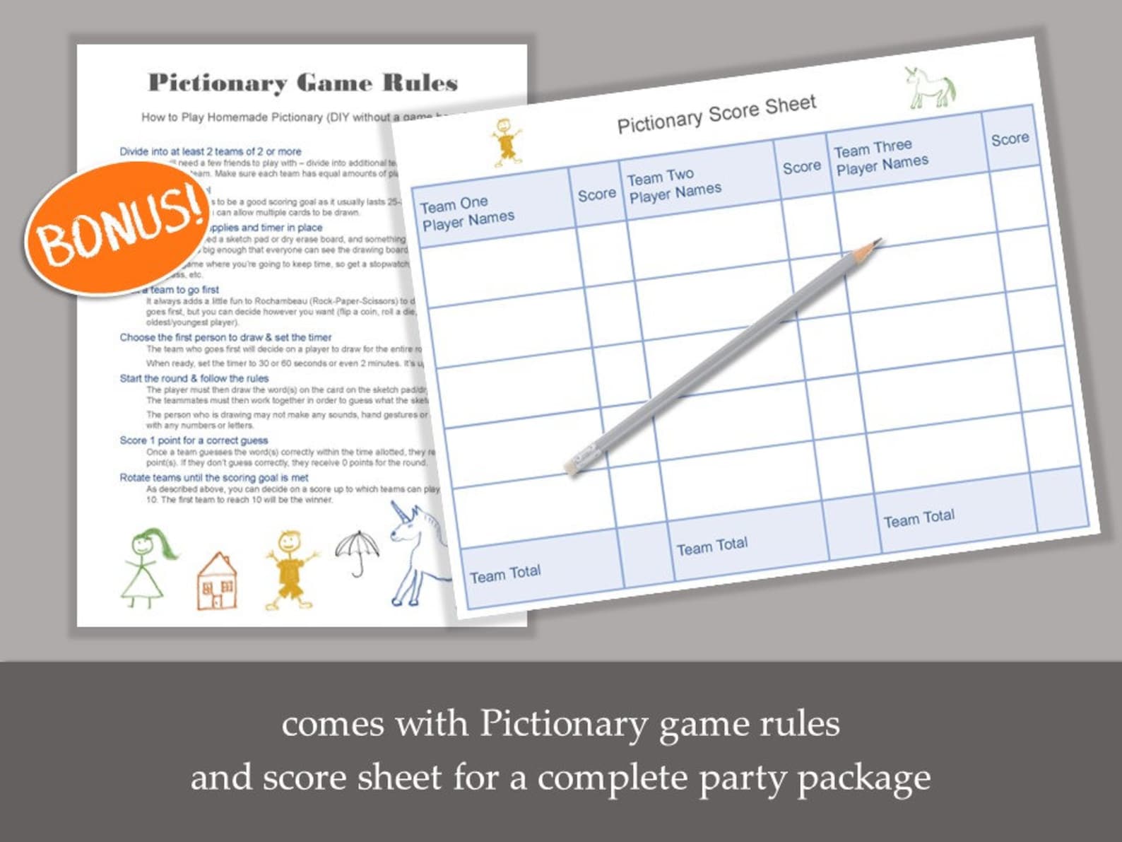 Halloween Pictionary Pack | Printable Cards | DIY Party Games | Family ...