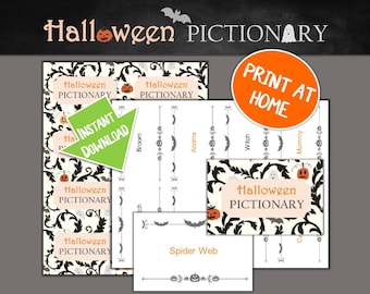 Halloween Pictionary Pack | Printable Cards | DIY Party Games | Family Games | Holiday Party Games | Instant Download | Draw It