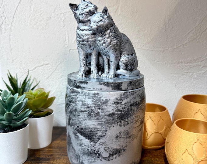 Duo Cat Urn for Ashes | Exact Urn in Photo