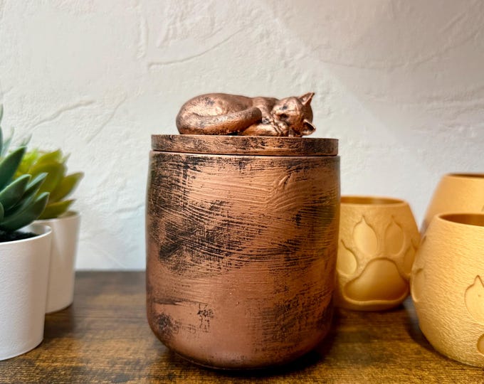 Sleeping Cat Urn – 0.3 Liters | Exact Urn in Photo