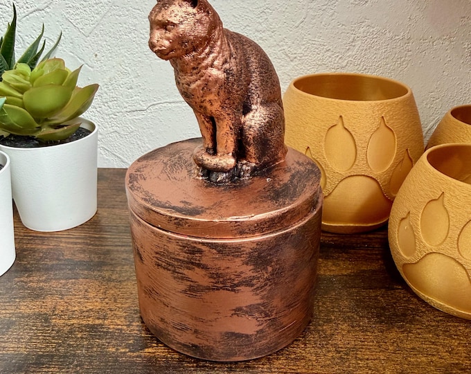 Handmade Cat Urn – 0.15 Liter | Exact Urn in Photo