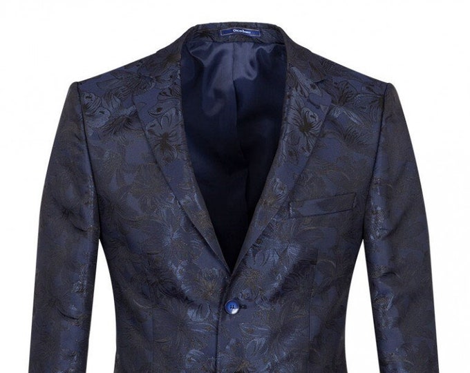 Men's Dark Blue Floral Blazer,blazer for Men, Mens Blazer, Fashion