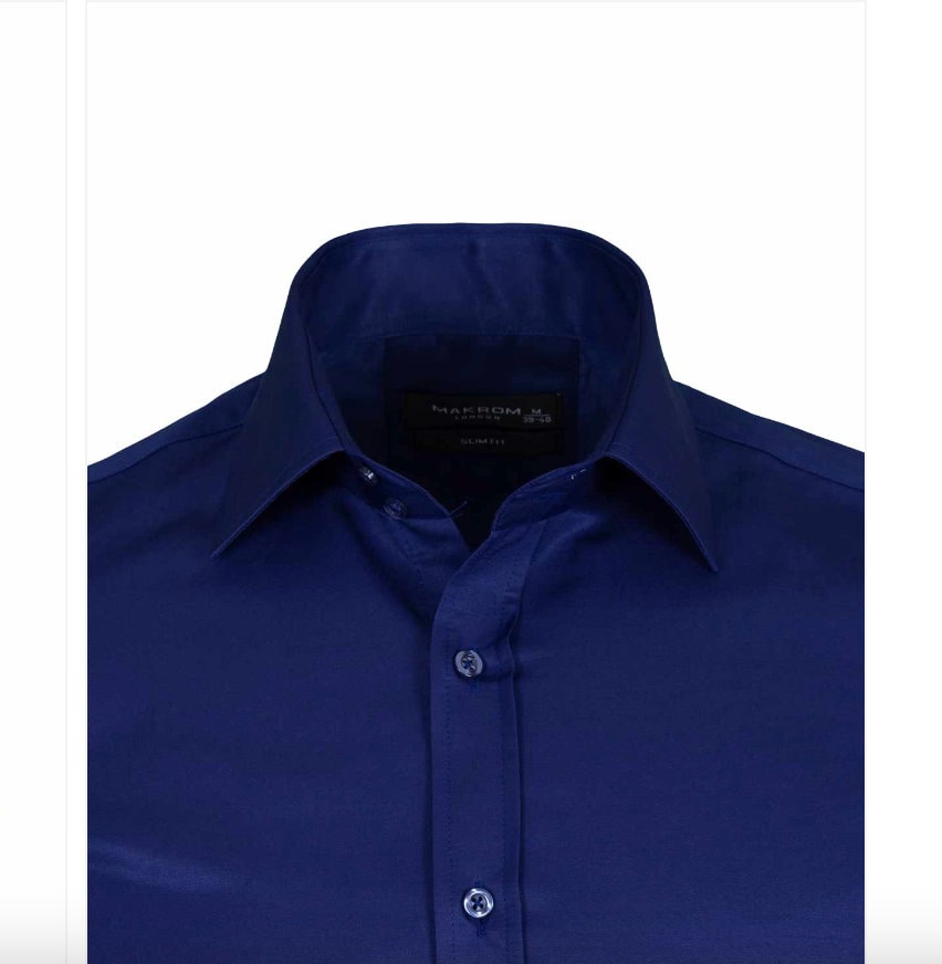 Navy Plain Double Cuff Shirt - Etsy
