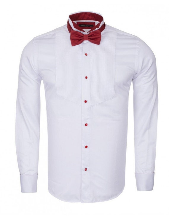 Red Fancy Bow Tie Dress Long Sleeve 