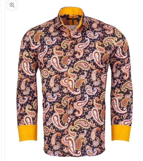 Brown Paisley Print Long Sleeve Shirt -  Canada