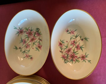 Discontinued rare Lenox Peachtree Oval veggies bowls set of 2