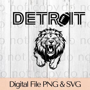 Football des Lions de Détroit, SVG et PNG, téléchargement numérique