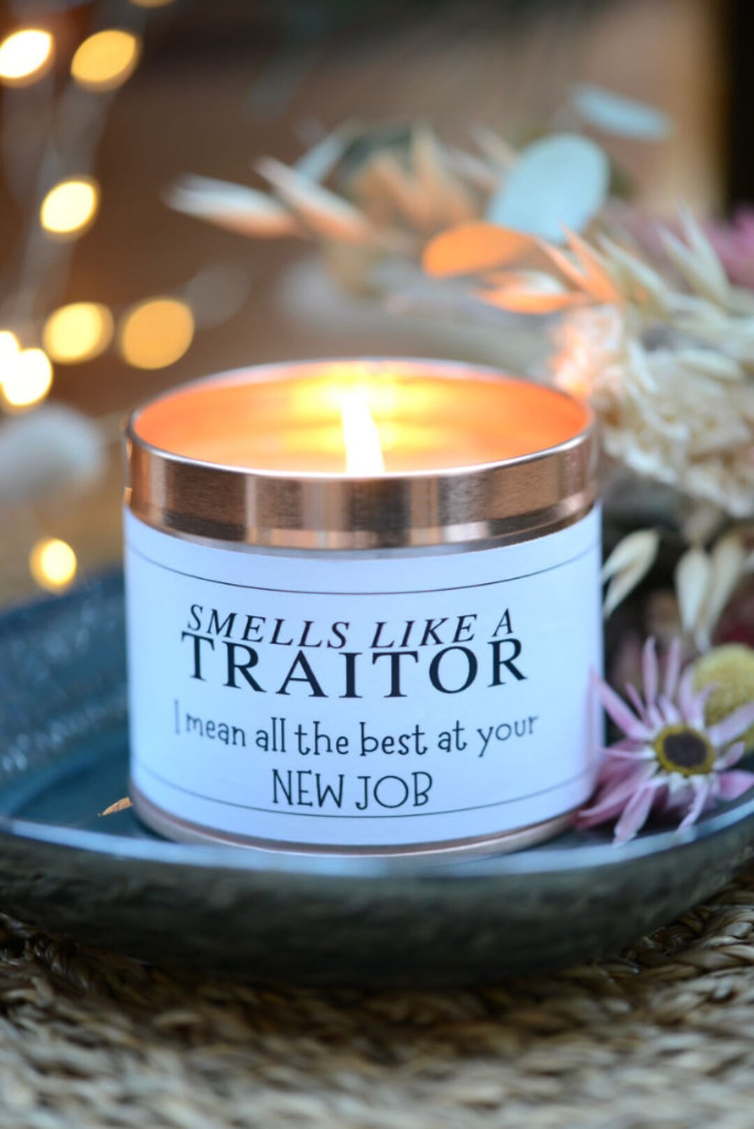 Personalised New Job Candle Gifts Smells Like a Traitor Etsy UK