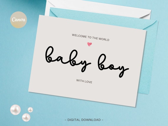 Printable New Baby Card Editable Card Personalised Card | Etsy