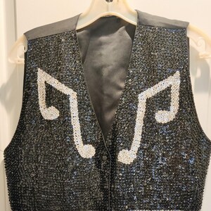 Vintage Sequin Barbershop Vests - Music Themed