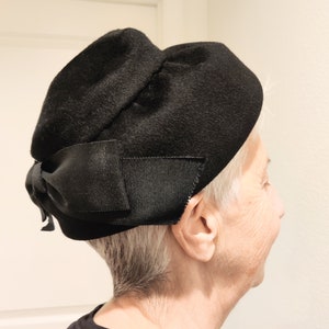 Black Vintage Wool Hat, 1950s/1960s
