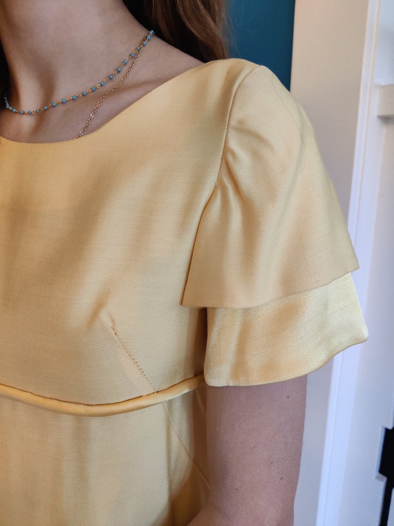 Lovely Light Yellow Vintage Dress - 1960s 1970s - image 4