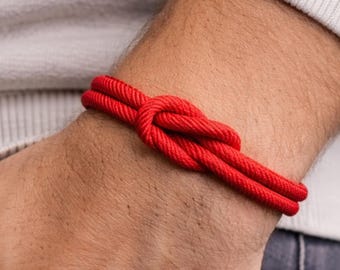 Knotted Rope Bracelet with Magnetic Clasp, Unisex Nautical Cord Wristband, Couple Gift, Adjustable Sizes