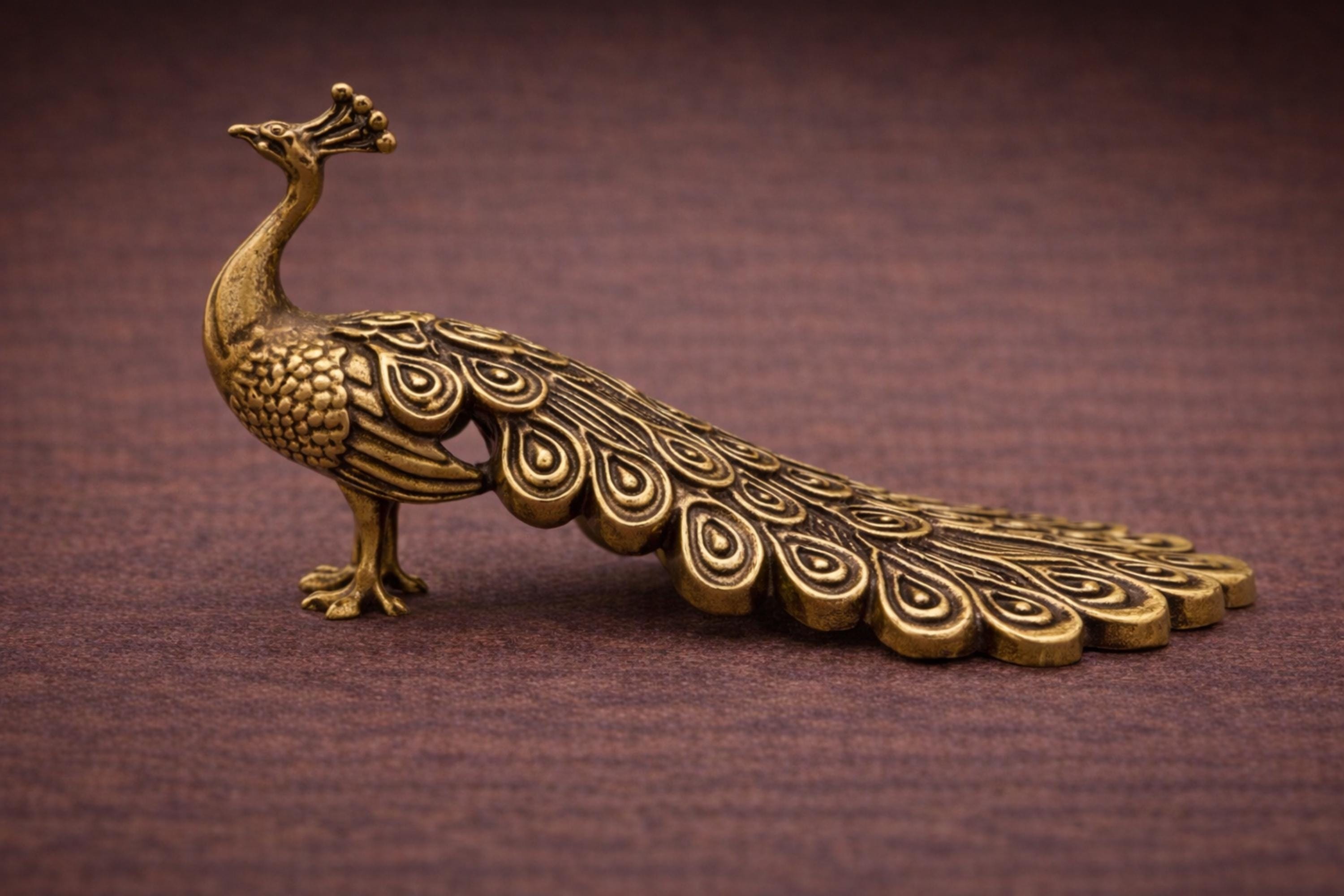 Vintage Peacock Figurine - Etsy