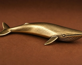 Figura de ballena de latón, mini decoración de animales marinos, pequeño adorno de escritorio, regalo.