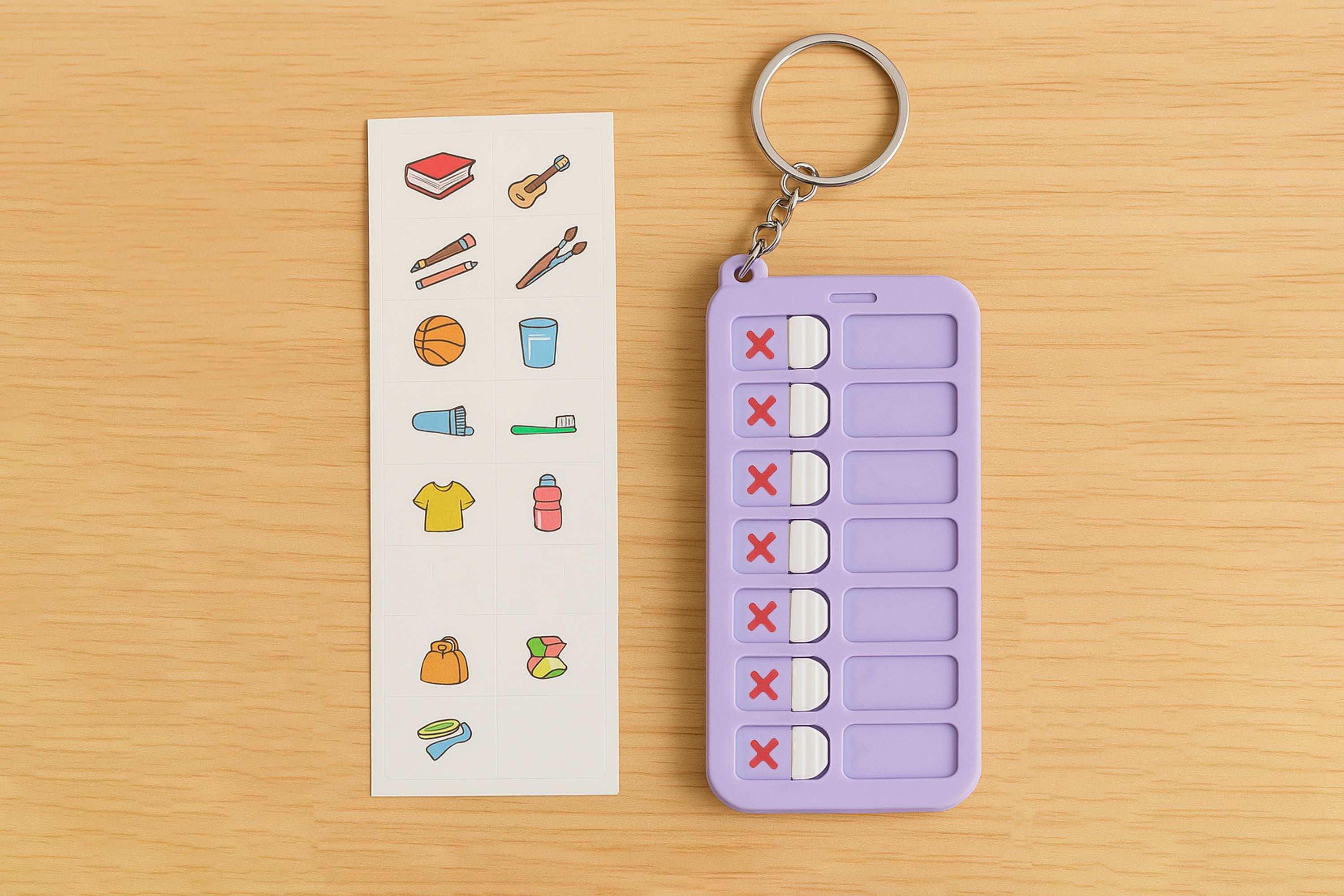 Llavero Con Tabla De Tareas Y Recompensas | Organizador Diario Para Niños | Accesorio Para Mochila Y Llaves