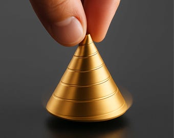 Metal Cone Desktop Spinner – Small Aluminum Desk Toy for Stress Relief & Focus