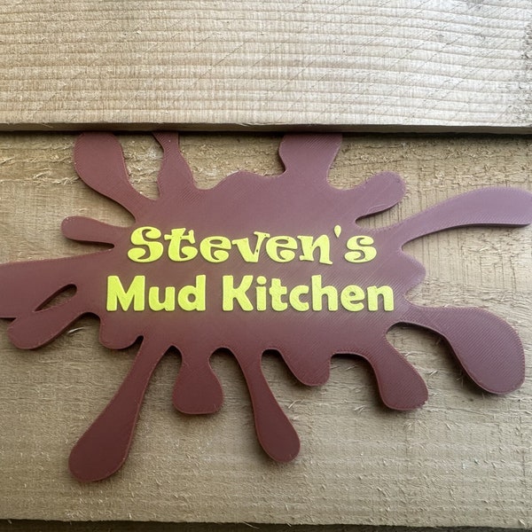 Personalised Mud Kitchen Sign - Names Wall Art - Room Décor - Children's Name - Nursey Idea - Door Sign