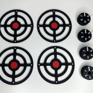 Mud Kitchen Cooker Rings and Knobs in Black/Red/White - Mud Kitchen accessories - Outdoors Play - Room Décor - Nursey Idea