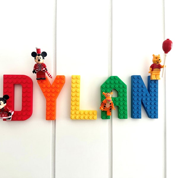 Personalised Building Brick Letters Wall Art, Room Décor, Children's Name, Freestanding Letters, Baby Gift, Nursey Idea, Door Sign, Name