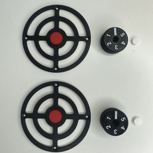 Mud Kitchen Cooker Rings and Knobs in Black/Red/White - Set of 2 - Mud Kitchen accessories - Outdoors Play - Room Décor - Nursey Idea