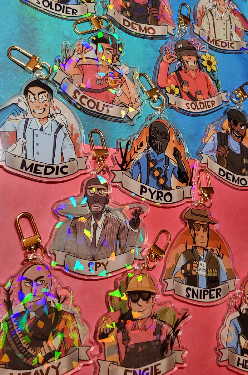 Tfp Keychains TF2 - Team Fortress 2 Charms / Acrylic Keychains - Etsy