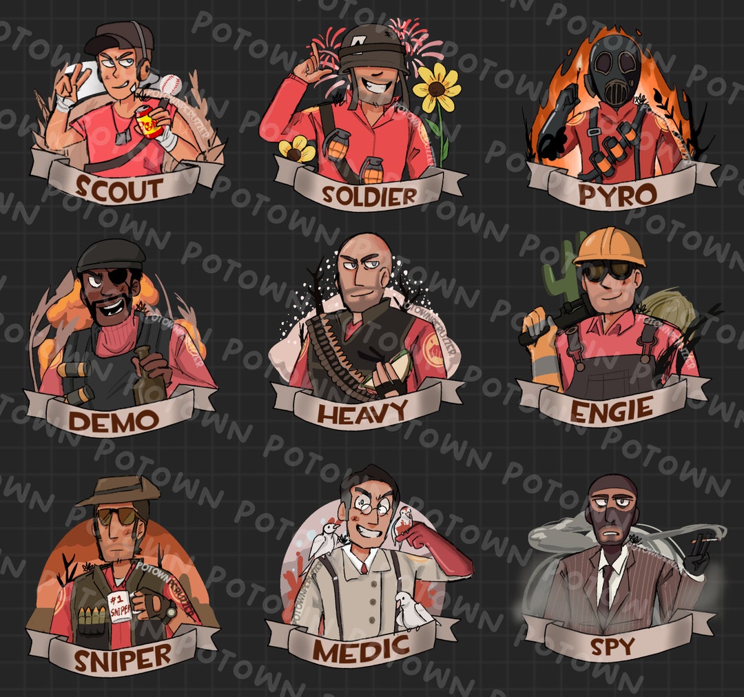 TF2 Team Fortress 2 Sticker Set - Etsy