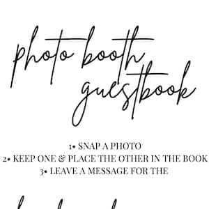 Photo Booth Guestbook Sign