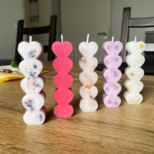 Candle Hearts Heart Column Handmade Small