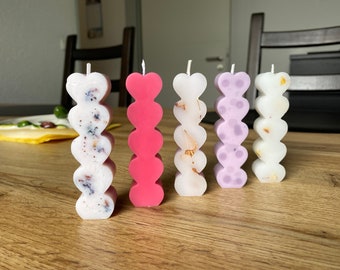 Candle Hearts Heart Column Handmade Small