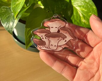 Oyster Mushroom Double Sided 2.5in Acrylic Keychain Charm!