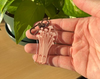 Enoki Mushroom Double Sided 2.5in Acrylic Keychain Charm!