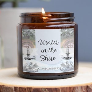 Bookish Winter Candles Inspired by Hobbit&#39;s Shire, Perfect for book lovers