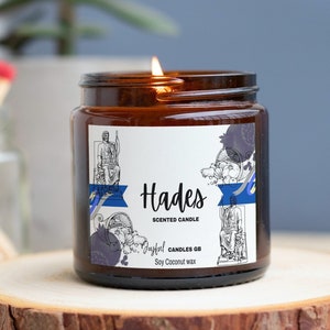 Bookish candles, Hades - Underworld Greek god mythology candle, Fandom candle