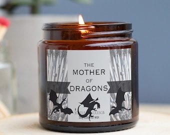 Bookish Candles, Mother of Dragons Soy Candle, Fandom Gift for Book Lovers