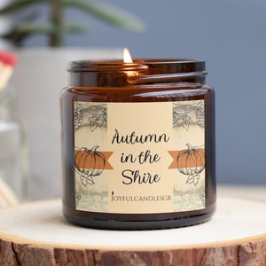 Handcrafted Autumn Candles Inspired by The Hobbit&#39;s Shire, Perfect Literary Gifts