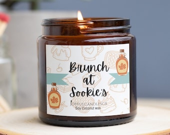 Brunch chez Sookie's, bougies livresques, cadeaux pour les amateurs de cinéma, bougie parfumée, bougies faites maison