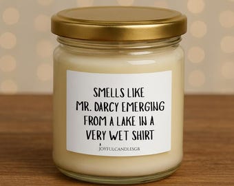 Mr. Darcy Candle: Pride and Prejudice Vegan Bookish Gift