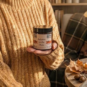 Handcrafted Autumn Candle: Hobbit's Shire Inspired, Pumpkin Spice Scent image 4