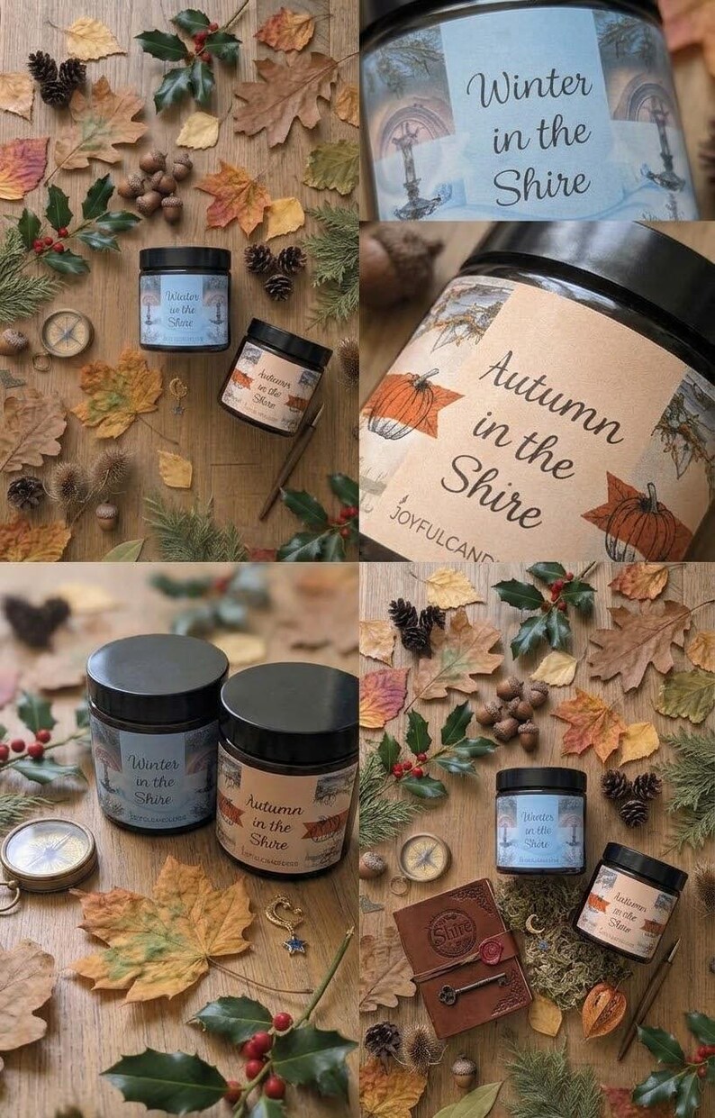 Handcrafted Autumn Candle: Hobbit's Shire Inspired, Pumpkin Spice Scent image 5