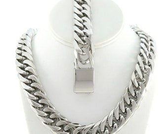 21mm STAINLESS STEEL ANTI-Tarnish thick  Cuban link chain 24inches