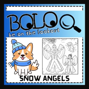 Objetos ocultos - Ángeles de nieve - BOLO - Esté atento, Escondite, Imágenes, Página para colorear, Actividad de invierno