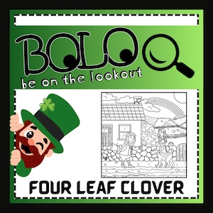 Wimmelbild - Vierblättriges Kleeblatt - BOLO - Be auf der Hut, Verstecken, Bilder, Malseite, St. Patrick's Day, Kobold