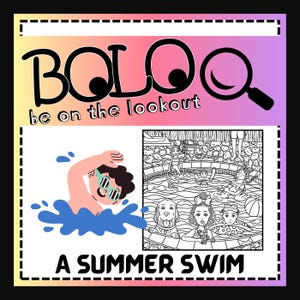 A Summer Swim - Swimming Pool - BOLO - Be on the look out, Hidden Objects, Pictures, Coloring Page