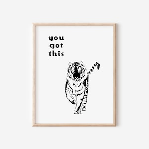 Siberian Tiger Wall Art| Tiger PNG | Bathroom Wall Art | You Got This