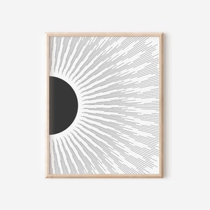 Sunburst Wall Art | Printable Sun Art | Zen Wall Art | Minimal Sun Wall Art | Minimalist Wall Art