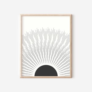 Sunburst Wall Art | Printable Sun Art | Zen Wall Art | Minimal Sun Wall Art | Minimalist Wall Art