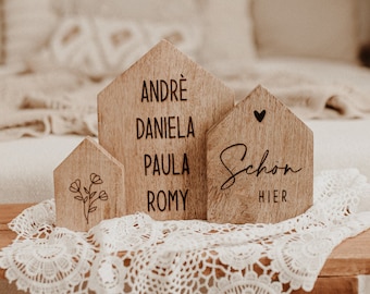 Decoration - wooden house with engraving / personalized